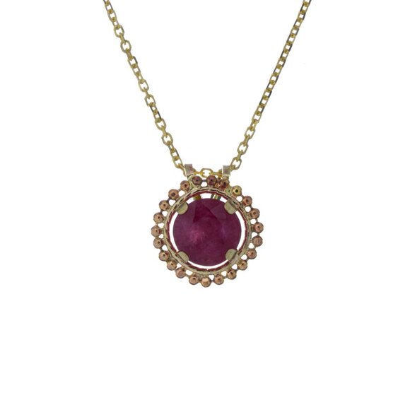 10K Yellow Gold Ruby 6x6mm (0.75ct) Pendant - Picture 2 of 6